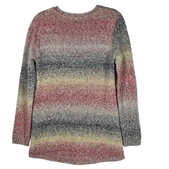LOGO Lori Goldstein Sweater Womens Medium Ombre V Neck Tunic Multicolor Cozy - Picture 8 of 11